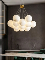 Lustre sphérique créatif en cuivre et albâtre espagnol, style nordique français, pour salon et salle à manger