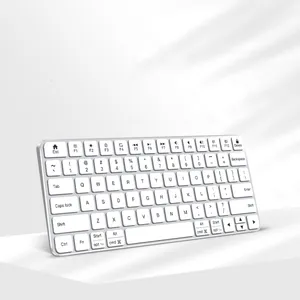 Keyboard 78 tombol aluminium Aloi, papan ketik pengganti Apple nirkabel USB Blue-tooth untuk iMac, komputer, Laptop, Tablet dapat diisi ulang