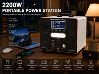 Station d'alimentation portable LiFePO4 2200W 2201.6Wh, générateur solaire MPPT à onde sinusoïdale pure pour usage domestique, camping-car, voiture et situations d'urgence