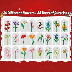 Flower Bouquet Building Blocks Advent Calendar 2450 Pcs 6+ Ages DIY Assembly Toy For Kids - Product Image 2