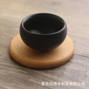 Wooden Coaster <b>Square</b> Round Cup Holder 8.8cm x 7.6cm Durable Heat Insulation Mat For <b>Coffee</b> Tea <b>Table</b> Use - Product Image 4