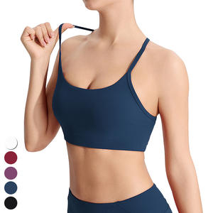 Spalline sottili <span class=keywords><strong>a</strong></span> forza leggera con trave incrociate raccolte reggiseno sportivo rimovibile imbottito per Yoga da palestra Fitness canotta sportiva reggiseno donna - Product Image 6