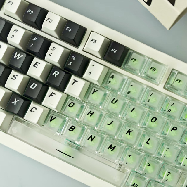 Dye Sublimation PC Fog Translucent Keycaps Polar Day Gradient Transparent Original Height Customized Mechanical Keyboard