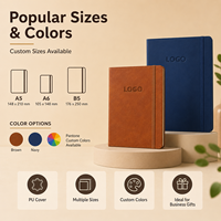 Carnet A5 en cuir rigide avec logo gaufré, journal en similicuir 192 pages, cadeau d'affaires pour cadres, vente en gros