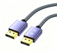 Cable DisplayPort 1.4 a DisplayPort 8K 60Hz 32.4Gbps con Cubierta de Nailon Trenzado y Carcasa de Aluminio Morado para Monitor