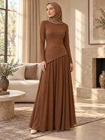 AW0303 Couture avancée - Robe longue haut de gamme, Vêtements musulmans islamiques, Hijabs, Style décontracté, Quotidien