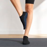 Chaussettes de yoga antidérapantes personnalisées avec logo, en Spandex, Nylon et Coton, à haute élasticité, avec grip sous le pied, pour femmes