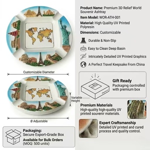 Cenicero de Resina con Relieve <span class=keywords><strong>3D</strong></span> de la Sagrada Familia de <span class=keywords><strong>Barcelona</strong></span>, Souvenir Personalizado al por Mayor para Tiendas de Regalos Turísticos de España - Product Image 2
