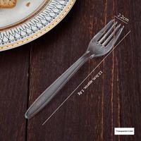 Fourchettes à fruits modernes en plastique PS à 4 dents, jetables, avec cuillère, emballées individuellement pour la vente à emporter et l'usage commercial