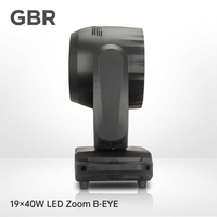 Projecteur LED Zoom B-EYE 19x40W RGBW 4-en-1 à tête mobile 4 ° - 60 °   Projecteur de scène à faisceau LED avec contrôle individuel et effet kaléidoscope