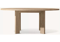 4-Sitzer Outdoor-Patio Luxus Handgefertigte Möbel Teakholz-Stuhl und Garten-Rundholz-Esstisch