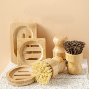 <span class=keywords><strong>Porte</strong></span>-<span class=keywords><strong>savon</strong></span> et brosse de nettoyage en bambou avec poils en <span class=keywords><strong>sisal</strong></span> et chanvre, design moderne et écologique - Product Image 1