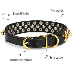 Collier réglable d'extérieur pour chien en cuir PU à pointes avec motif imprimé clouté de champignons Rivet <span class=keywords><strong>Spike</strong></span> décoré de rubans - Product Image 4
