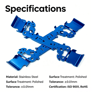ชิ้นส่วนสแตนเลสสตีลกลึงด้วยเครื่อง CNC ผิวขัดเงา ความแม่นยำสูง ค่าความคลาดเคลื่อน ±0.01 มม. ได้รับการรับรองมาตรฐาน ISO 9001 และ RoHS - Product Image 1