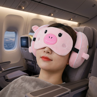 Oreiller de sieste fonctionnel 2-en-1 portable et pliable OEM avec masque pour les yeux, pour le cou, idéal pour les voyages en voiture, avion, maison et bureau