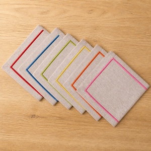Handmade Embroidered Edge <b>Square</b> Pure Linen & Cotton Linen Napkins <b>Placemat</b> Tablecloth Customizable Durable Wedding Home Use - Product Image 6