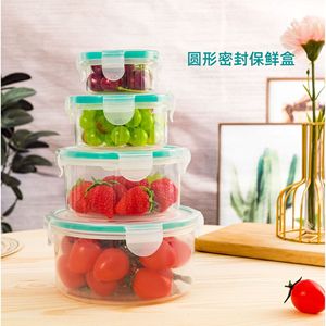 Round Airtight Food <b>Storage</b> <b>Container</b> Set With Clip Lid For Fruit And Refrigerator Use - Product Image 1