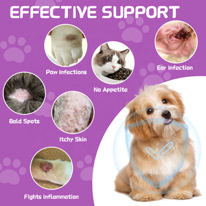 Tetesan infeksi ragi alami 60ml, cairan pendukung kesehatan mantel kulit hewan untuk anjing kucing mendukung rasa OEM - Product Image 5