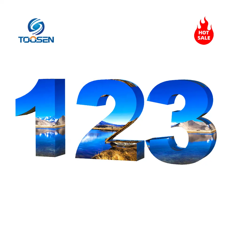 Toosen P2.5 P3P4番号不規則なLEDスクリーンショー0123456789デジタルサインボード特殊形状のLEDディスプレイパネル