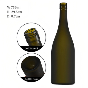 Bán buôn nâu đen 750ml Glass Champagne chai với nút chai rỗng chai rượu vang cho Tequila Brandy - Product Image 4