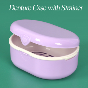 SUNSHING Custom Orthodontic Retainer Box with Strainer Portable Dental Denture Case False Teeth Cleaning & Soaking Container - Product Image 5