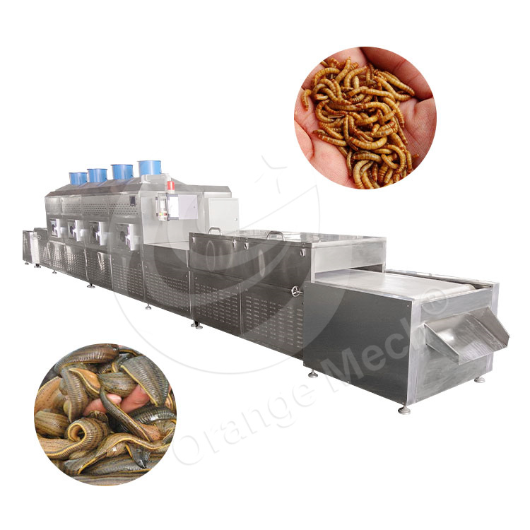 ORME Industrial Automático 150kw Mealworm Forno Commercial Food Black Soldier Fly Worms Túnel Secador De Microondas