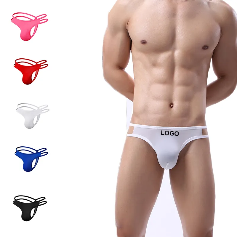 Low rise Soft Thin Silk Slippery Men's Sexy G-string Pants Sexy Man Underwear Boxer