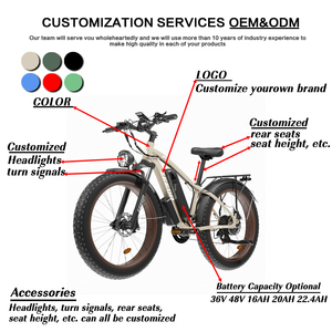 Bicicleta Eléctrica AWD de 1000W 48V con Neumáticos Anchos de 26 Pulgadas para Montaña y Nieve, Modelo F1 de Largo Alcance, Disponible en Almacén de EE. UU. - Product Image 2