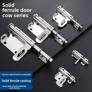 Verrou de <span class=keywords><strong>porte</strong></span> antivol en acier inoxydable, <span class=keywords><strong>plaque</strong></span> de verrouillage, <span class=keywords><strong>porte</strong></span> en fer avec loquet de vache gauche droite, peut être cadenassé, style démodé - Product Image 5