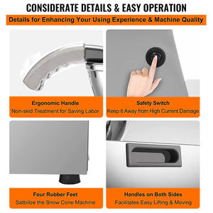 Trituradora de Hielo Comercial Eléctrica de Acero Inoxidable para Granizados y Hielo Picado - Product Image 4