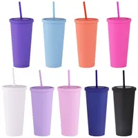Tasse en plastique acrylique à Double paroi pour voyage, tasses en étain, à boire, pour la crème glacée, en plastique écologique, 20 onces