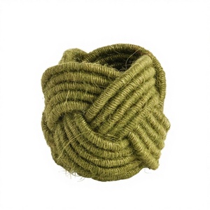 Servilleteros de yute trenzados al por mayor de fábrica, servilleteros de <span class=keywords><strong>cuerda</strong></span> de Yute natural tejidos a mano, servilleteros trenzados con nudo marinero - Product Image 1