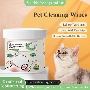 Super March Quick Shipping 200pcs Natural Premium Eco-Friendly Pet Circle <strong>Wipes</strong> Cleansing <strong>Wipes</strong> for Cats and Dogs Eye Cleaning - Product Image 2