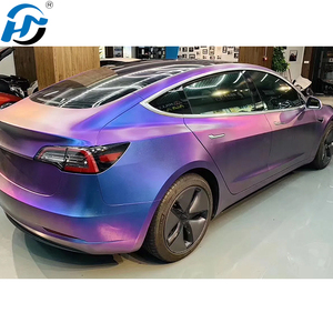 Suministro directo de fábrica Mate Diamante Rojo Púrpura Camaleón PET Fundido Polimérico Car Wrap Vinilo Completo 1,52x18M/5x60FT Roll Cars - Product Image 6