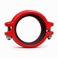 Raccords de tuyauterie en fonte ductile rainurés, en forme de T, approuvés FM UL pour système de protection incendie, peints en rouge