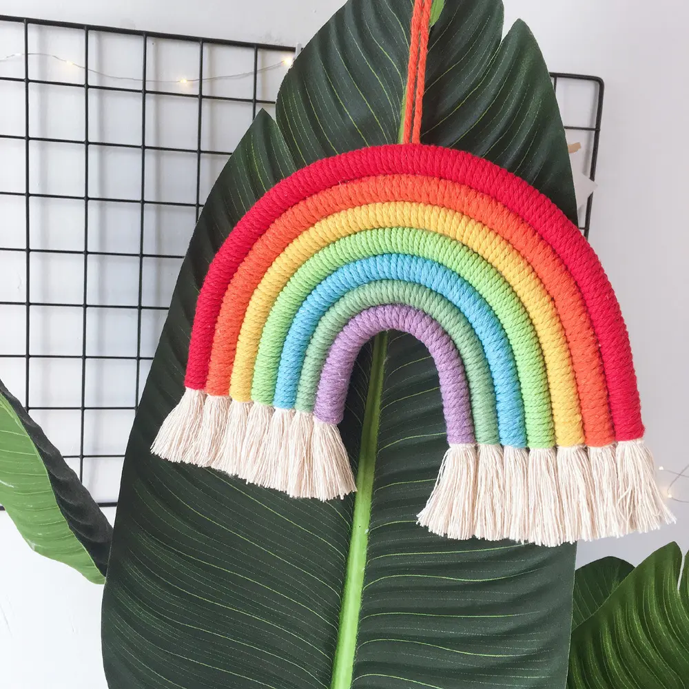 Cotton Home Handmade Rainbow Macrame Diy Wall Hangings Decor