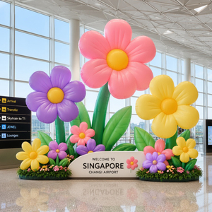 Flores Inflables Personalizadas con Luz LED, Rosa, Amarillo, Azul, Naranja, Flor Gigante Inflable, Decoración de Plantas Inflables Resistentes a la Decoloración - Product Image 3