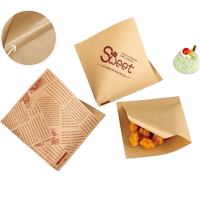 Emballages personnalisés pour sandwichs au beignets, sacs en papier kraft double ouverture résistants à la graisse pour collations, supports pour beignets, sacs en papier pour croissants
