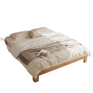 Cama de madera maciza de 1,8 m, diseño minimalista moderno, estructura baja con base tipo caja para uso doméstico, para adultos y personas mayores - Product Image 1