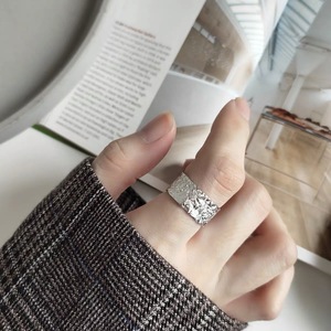S925 Sterling Silver Wide Irregular Wavy Foil <b>Open</b> <b>Ring</b> For Index Finger Unisex Fashion Jewelry Gift - Product Image 3