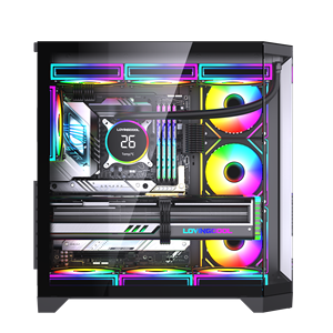 LOVINGCOOL Case <span class=keywords><strong>PC</strong></span> con Schermo di Intrattenimento Oversize, Cubo in Vetro con Vista Panoramica, Cabinet per Computer ATX, Torre per Giochi con Raffreddamento a <span class=keywords><strong>Liquido</strong></span> - Product Image 3