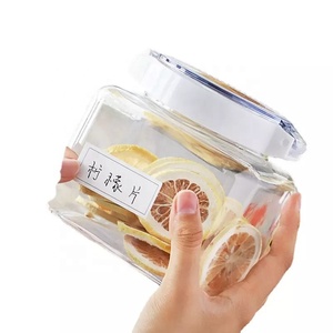 Food Grade Material Transparent Candy Food Container Damp-proof Kitchen Plastic Storage Bottle and Jars With Airtight Lid
