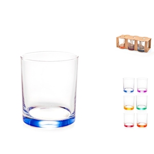 Flash Glasses Pack Of 6 Colored Bottom Assorted Colors 28 Cl <b>Drinkware</b> - Product Image 1