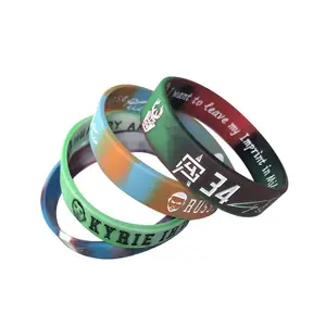 Bracelets néon personnalisés en Silicone couleur tourbillon Shenzhen fabricant basket-ball cadeaux promotionnels et d'affaires