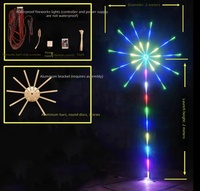Luces LED RGB 3D para Exteriores, Impermeables, con Efecto de Fuegos Artificiales, Animación de Meteoros Navideños, Decoración de Jardín, Ambiente Festivo