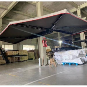 Auvent latéral de voiture XL <span class=keywords><strong>270</strong></span> degrés autoportant en toile avec double bras, design pliable imperméable toutes saisons - Product Image 4