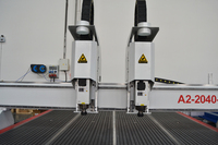 Routeur CNC automatique 3D à double tête indépendante pour portes d'armoires de cuisine, 2 broches, pour sculpture sur bois, avec DSP NC Studio Syntec