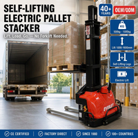 Transpalette électrique autoportant EVERLIFT 500kg 1500kg, compact, portable, hydraulique, pour entrepôt et commerce de détail
