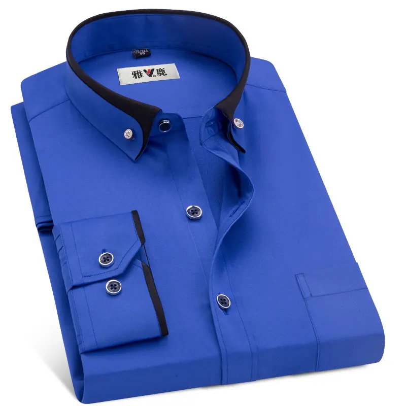 Hot Sale Long Sleeve Business Casual Formal Dress Shirt Men Custom