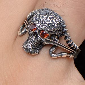 Octopus Skull <b>Ring</b> Zinc Alloy Red Eyes <b>Adjustable</b> <b>Size</b> Gift Jewelry - Product Image 1